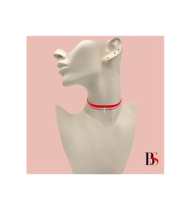 Pembe Kadife Kadın Yusufcuk Choker Kolye