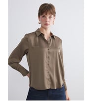 LCWAIKIKI Classic Haki Oversize Kadın Gömlek