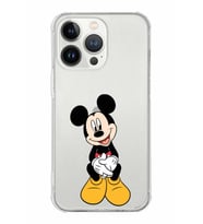 Apple iPhone 13 ProMax Uyumlu Köşe Korumalı Antişok  Kapak Mickey Mouse Tasarımlı Şeffaf  Kılıf
