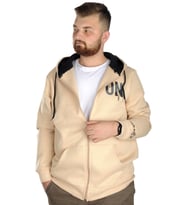Mode XL Erkek Sweat Kapşon Fermuarlı Keep On 22533 Bej