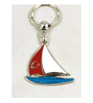 Yelkenli Tekne Metal Anahtarlık