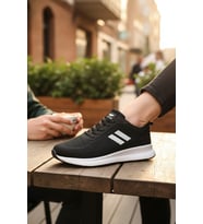 Enoch Erkek Spor Ayakkabı Gri Sneaker Çift Şeritli Hafif Koşu ve Yürüyüş Modeli