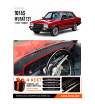 TOFAŞ MURAT 131 (1977-1988) Uyumlu Torpido Örtüsü Torpido Kılıfı - Siyah Kırmızı