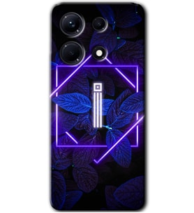İnfinix Note 30 Pro Kılıf HD Desen Baskılı Kılıf - Dark Neon Yaprak İ Harfi
