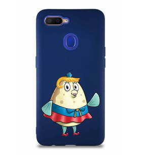 Oppo A5S Soft Premier Kapak Bayan Puff Tasarımlı Silikon Kılıf - Lacivert (Şeffaf)