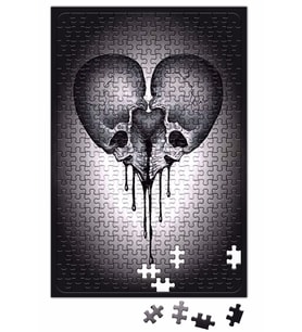 Coraçao Skull Puzzle 240 Parça Yapboz