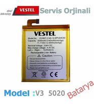 Vestel Venüs V3 5020 Batarya 3050mAh Sıfır Vakumlu Ambalajında Garantili Batarya