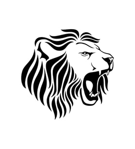 Aslan Kafası Oto Sticker Siyah 30 Cm