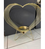 Gold Metal Dekoratif Kalp Mumluk (Altın)