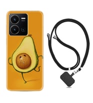 Vivo Y22 Kılıf Resimli Boyun Askılı İpli Desenli Silikon Series Dance Avokado 1878