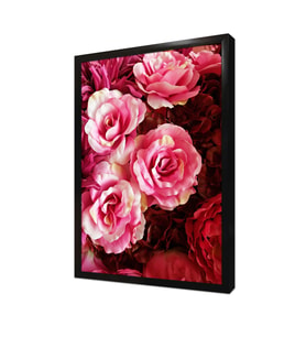 Pembe Çiçekler Çerçeveli Mdf Tablo