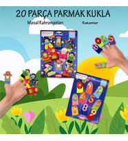 2 Set - 20 Parça Tox Masal Kahramanları ve Rakamlar Parmak Kukla T064 T225
