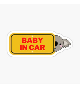 Arabada Bebek Var Sticker oto Yapıştırma Etiket 18cm MD23