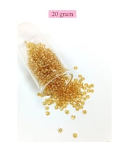 Dökme Cam Kum Boncuk (8/0) 3 mm - 20 Gram - Şeffaf Koyu Sarı - BNC176