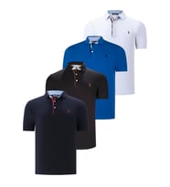 DÖRTLÜ SET T8582 DEWBERRY ERKEK T-SHIRT-SİYAH-BEYAZ-LACİVERT-SAKS (Karışık)