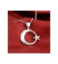 Ay Yıldız Gümüş Kolye