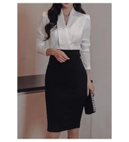 Kadın Midi Siyah Kalem Ofis Etek