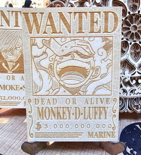 LeradLazerArt  WANTED Duvar Poster Monkey D Luffy . WANTED Duvar pano