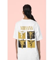 Nirvana Rock Metal Sırt Baskılı Unisex Oversize Müzik Grubu Tişört