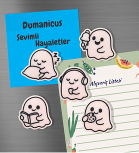 Dumanicus Sevimli Hayaletler Buzdolabı Magneti, Dolap Süsü 5'li Paket