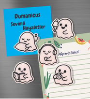 Dumanicus Sevimli Hayaletler Buzdolabı Magneti, Dolap Süsü 5'li Paket