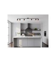 150 cm Kahverengi Altılı GU10 LED Spot Tavan Avize Hareketli Başlık OS RAM Tasarruflu Led Masaüstü