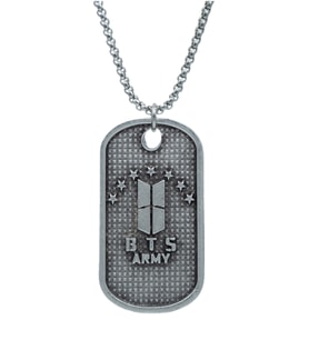 BTS Army Künye Örme Zincir Kolye - Gümüş Kaplama - Erkek Kadın Kolye - No:1425
