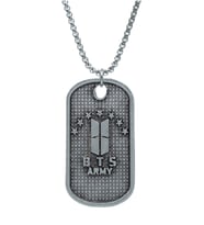 BTS Army Künye Örme Zincir Kolye - Gümüş Kaplama - Erkek Kadın Kolye - No:1425