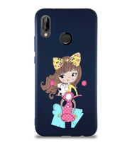 Huawei P20 Lite Soft Premier Kapak Vespagirl Tasarımlı Silikon Kılıf - Lacivert (Şeffaf)