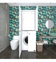 Kenzlife çamaşır-kurutma makinesi dolabı kapaklı jelenamdf byz 180*70*60 % 100 mdf full mdf banyo çift katlı arkalıksız (Karışık)