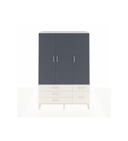 Hyperion Dolap 5 Raflı 5 Çekmeceli Tek Askılı 132x44x195 Aytaşı-Antrasit/Aytaşı