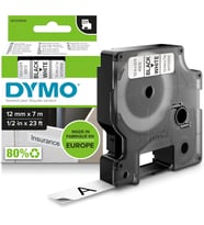 Dymo D1 Yedek Şerit, 12 Mm X 7 Mt, Beyaz/Siyah (45013)