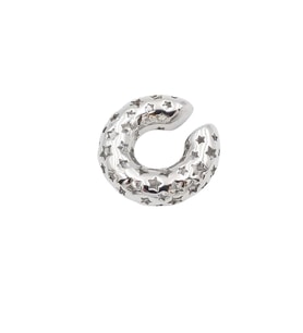 Earcuff Çelik Bombeli Yıldız Kıkırdak Küpe Gümüş Renk