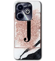 İnfinix Hot 40i Kılıf HD Desen Baskılı Kılıf - Pembe Mermer Desenli J Harfi
