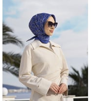 Saf İpek Eşarp 4109D02( Twill İpek) -0531 (Mavi)