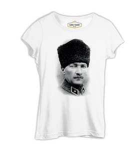 Atatürk Beyaz Kadın Tshirt