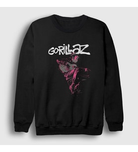 Presmono Unisex Siyah Hollow Gorillaz Sweatshirt 54670tt