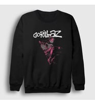 Presmono Unisex Siyah Hollow Gorillaz Sweatshirt 54670tt