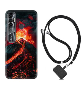 Tecno Spark 6 6 Go 8C 8 Pro 7 7 Pro Kılıf Boyun Askılı Silikon Yanardağ 1611