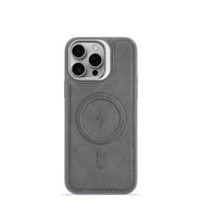 iPhone 17 GripStand MagSafe Deri Kılıf Gri