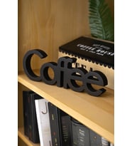 Dekoratif Mat Siyah Coffee Yazısı - Kahve Köşesi Aksesuarı 18 cm