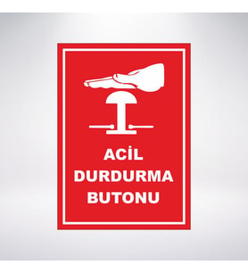 aci durdurma butonu 21x28 Arkası Sticker