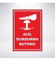 aci durdurma butonu 21x28 Arkası Sticker