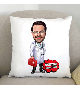 Kişiye Özel Doktor Karikatürlü Yastık