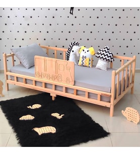 Markaawm Trenli Montessori Karyola Çocuk Yatak Bebek Beşiği 90X190 (Karışık)