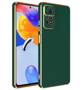 Xiaomi Redmi Note 12 Pro 4G Kılıf Bark Kenarları Altın Renk Kılıf (Koyu Yeşil)