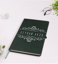 BK Gift Kişiye Özel İsimli Yeşil Termo Deri Defter Model 9