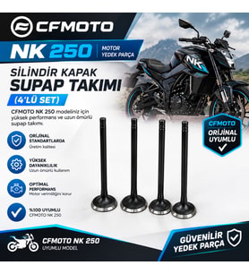 CF Moto NK 250 -SR 250 Subap Seti 2 Emme +2 Egzoz 4 Adet 2018-25 Arasmto