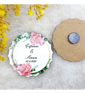 30 Adet Ahşap Nikah Buzdolabı Magnet 03-