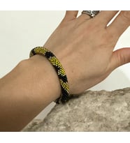 Chibeads  Zebra Desen Gold–Black Örgü Bileklik